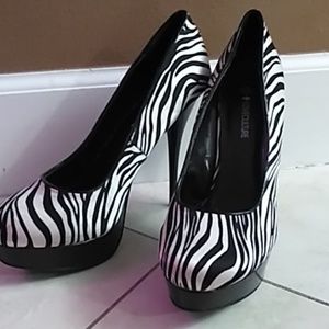 Zebra print heels